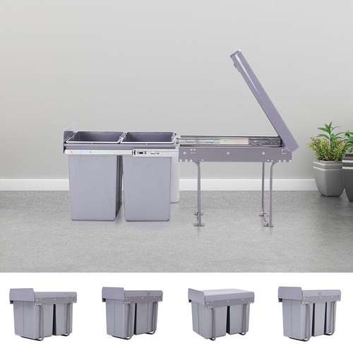 Pull Out Kitchen Bin Soft Close Sliding Recycling Waste Cabinet Cupboard 30/40L - Picture 8 of 37