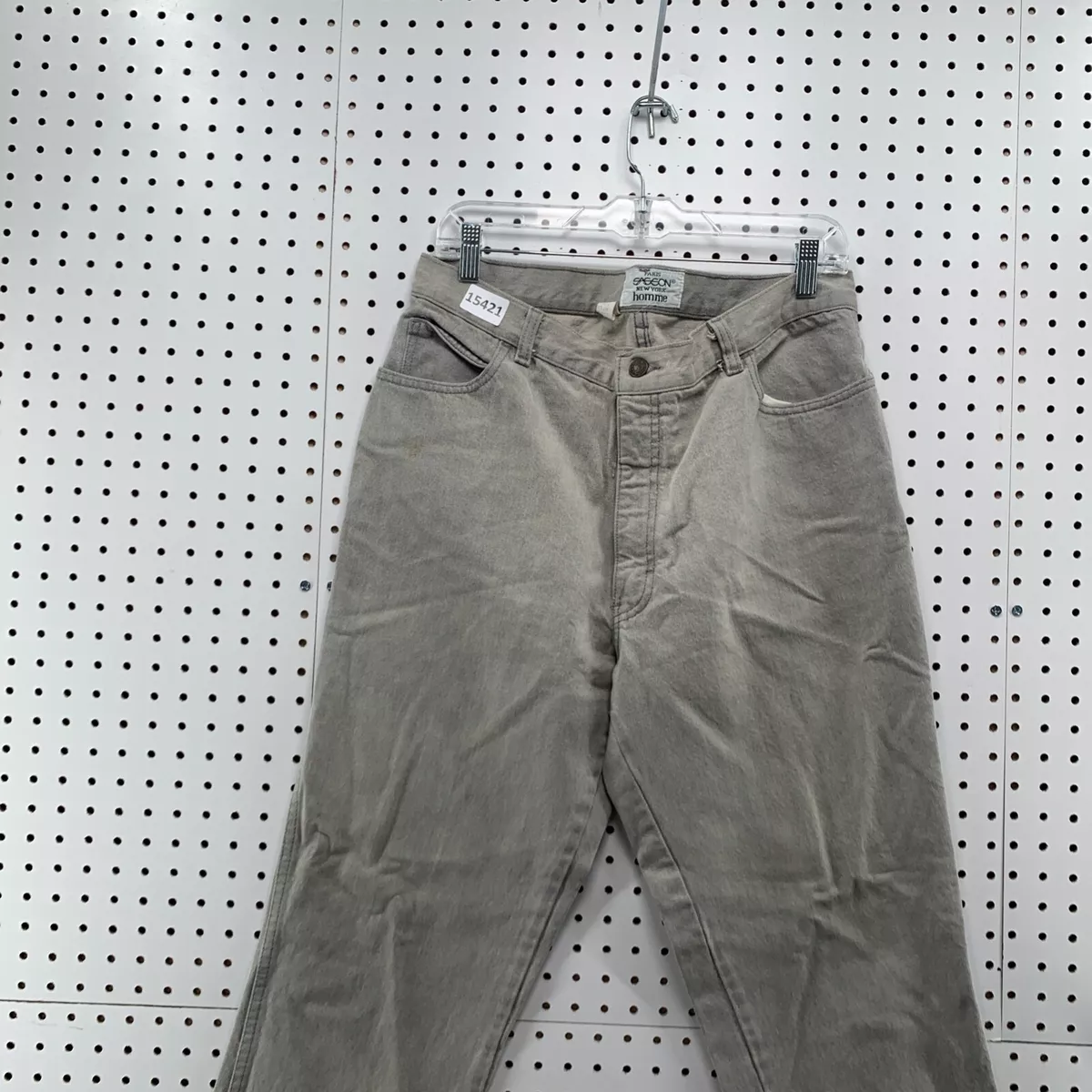 Vintage Sasson Jeans Homme 80s Style USA Gray Heavy Denim 34x30 Cotton