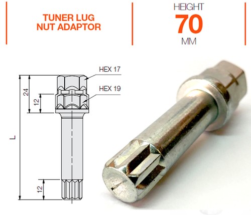 Auto Rad Tuner Muttern Mitsubishi Aftermarket Alu M12 x 1,5 schwarz + Schlüssel x 12 - Bild 3 von 7