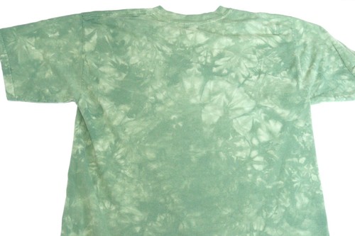 Vintage Tie-Dye Green Grizzly Bear Momma & Cubs Waterfall  T-Shirt Sz L Cotton - Picture 7 of 7