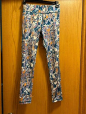 Tek Gear Girls LARGE 10-12 Mid Rise Leggings Blue Purple Print