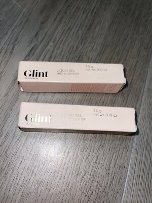2 new Glint Liquid Gel Highlighter (Dewy Moon, 0.1oz) - Multi-Use Face & Body Gl