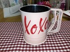 Valentine's Day XOXO Pink Red White Heart Baking 3 Cup Flour Sifter 
