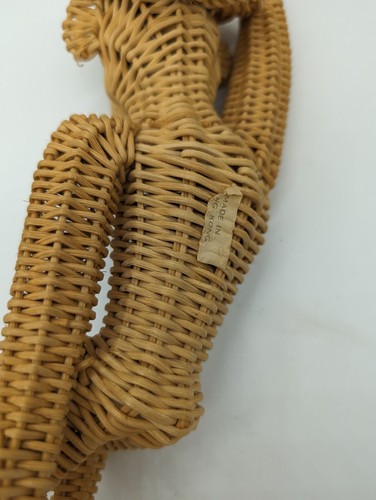 Vintage Woven Wicker Rattan Hanging MONKEY Mid Century Modern MCM 13" - Picture 7 of 10