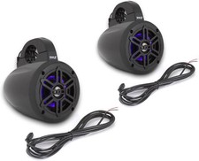 Pyle Marine Tower Speakers Bluetooth Ready Black 150W 4" 300W LED PLMRLEWB47BB