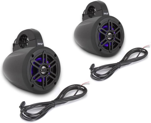Pyle Marine Turm-Lautsprecher Bluetooth-fähig (schwarz) 150 W 4" 300 W LED PLMRLEWB47BB - Bild 1 von 7