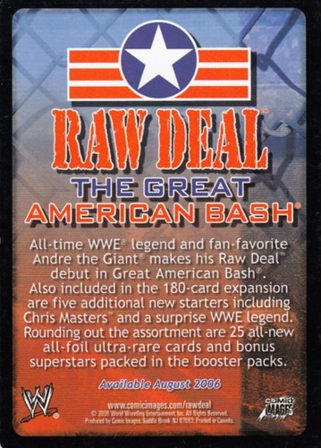 WRESTLING WWF RAW DEAL THE GREAT AMERICAN BASH CCG 2006 PROMO-KARTE CHRIS MASTERS - Bild 2 von 2