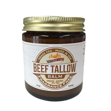 Beef Tallow Balm - 4 oz - Made in USA - Organic Grass Fed and Finished Tallow -