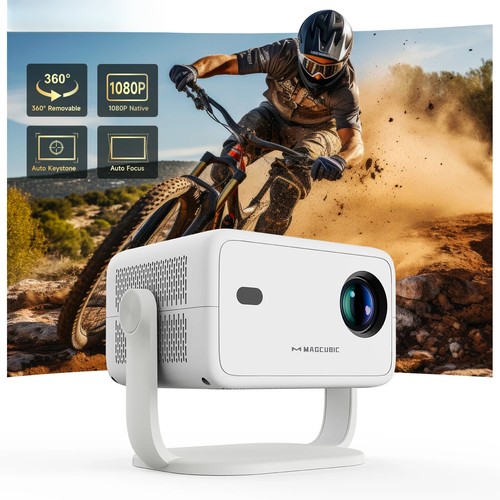 4K Projector 650ANSI Native 1080P Auto Focus 360° Rotate Android 11 BT 5.2 WIFI6 - Picture 1 of 19