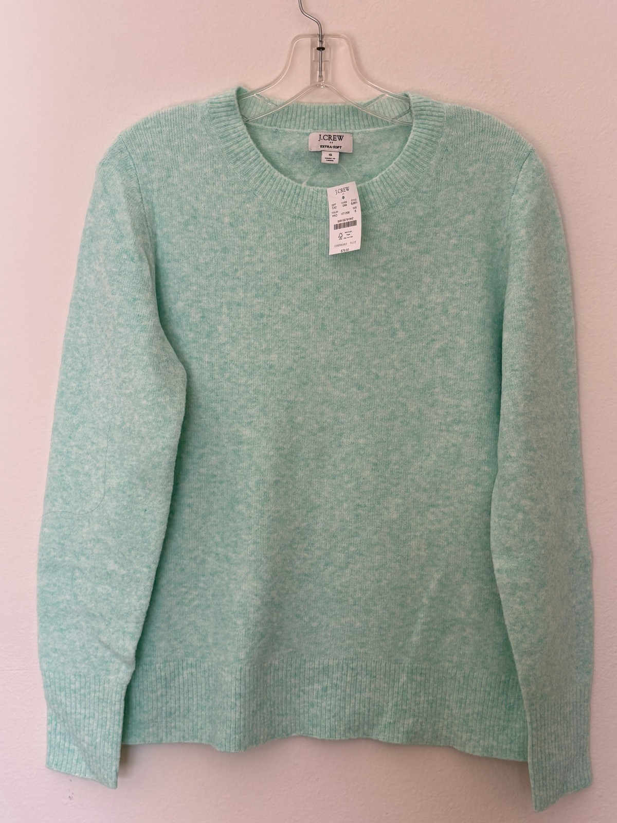 J. Crew Crewneck Extra Soft Yarn Sweater Womens Size Small Light Mint Wool Blend