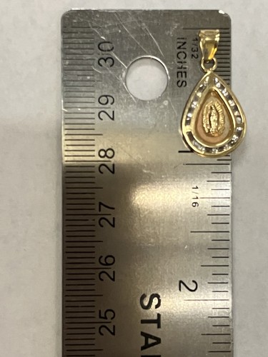 14k Tri Color Gold Virgen Mary Pendant #108938-5 MGC - Foto 5 di 5