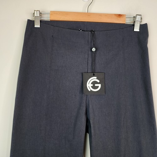 Pantalones clásicos para todas las estaciones Franne Golde talla 10 gris carbón nuevos con etiquetas - Imagen 5 de 8