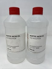 Sealed Fagron Acetic Acid 5% v/v 500ml (Lot of 2 Bottles)
