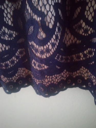 Eliza J Lace [$248] Navy Fit & Flare Evening Party Dress Sz 6 EUC - Picture 6 of 10