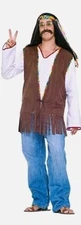 Forum Novelties Men's Generation Hippie Costume Vest, Brown, One Size      B2079