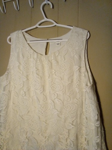 Camicetta Cato donna 22 24 senza maniche pizzo foderato all'uncinetto femminile bianco sporco - Foto 9 di 16