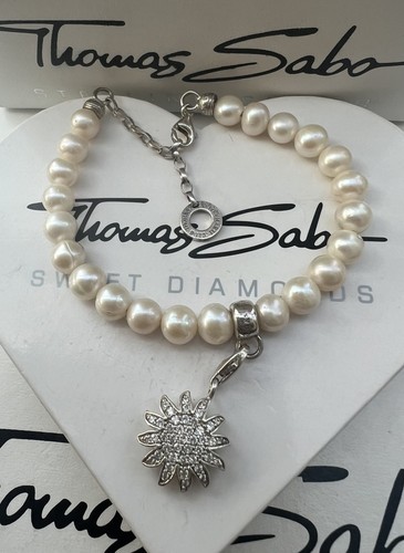 Thomas Sabo Perlen Armband & Sonne Charm Anhänger Neuzustand - Bild 3 von 7
