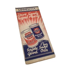 1941 Champlin Motor Oils Road Map: Minnesota  includes radio Station listings