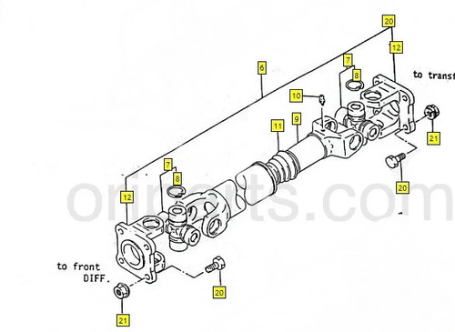 suzuki samurai compatible rear driveshaft 19 8mm/10mm small/large bolt flange - Picture 3 of 3