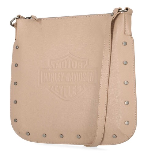 Harley-Davidson Damen Flat Studded Bar & Shield Umhängetasche - Hellbraun - Bild 3 von 4