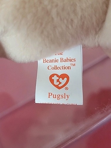 ⭐️ PUGSLY ⭐️  4/3 Gen. PVC 1996 TY Beanie Baby Dog - MWMT'S - Picture 5 of 6