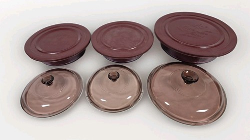3 Stück Cranberry Visions Kochgeschirr Auflaufform mit Deckel Rund Corning Posten - Bild 2 von 14