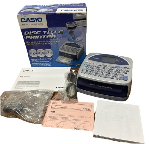 CASIO CW-75 CD Printer Disc Title Printer Standalone/USB Qwerty Keyboard Works - Picture 1 of 10