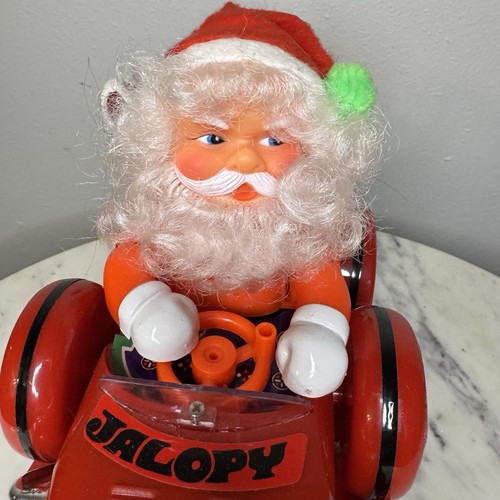 Vintage Old Style Santa Xmas Cartoon Toy Musical Car WITH BOX - 1984 Christmas - Picture 6 of 12