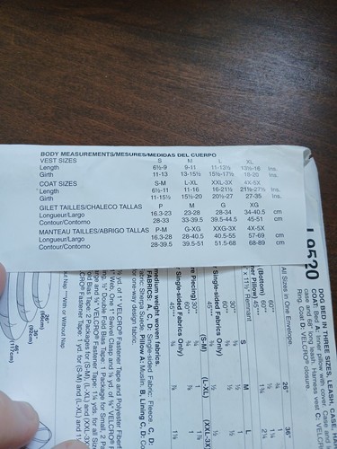 Chaqueta de perro McCalls Crafts L9520 patrón sin cortar camas abrigo patrón de costura año 2019 - Imagen 4 de 4