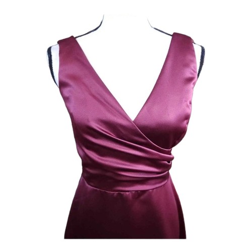 Vestido de Dama de honor Bari Jay sin mangas borgoña satinado estilo 789 boda para mujer 5-6 - Imagen 2 de 7