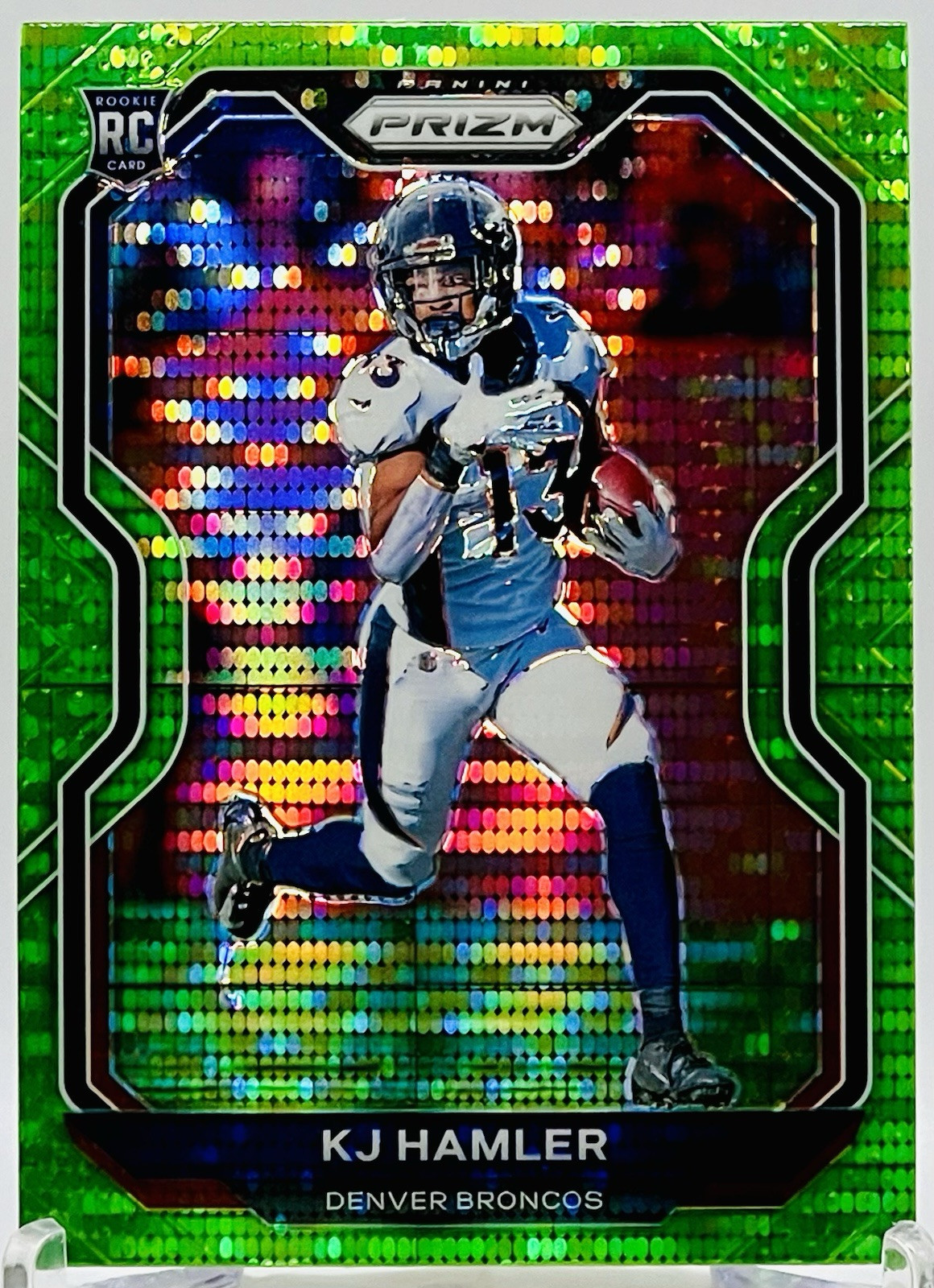 2020 Panini Prizm Green Pulsar #315 KJ Hamler Rookie Denver Broncos