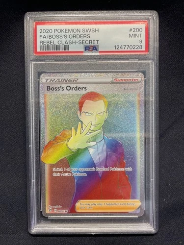 Boss's Orders (Secret) 200/192 Swsh02: Rebel Clash Holo PSA 9