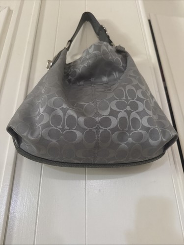 Coach Hobo Handtasche Canvas mit grauen Schlangenlederdetails - Bild 9 von 23
