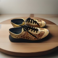 Remu s Felle Sport Crackle Leather Sneakers Gold Red EU 40 US 9 Rare