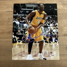 Kobe Bryant Los Angeles Lakers Hand Signed Purple 8x10 Autographed Photo w/COA