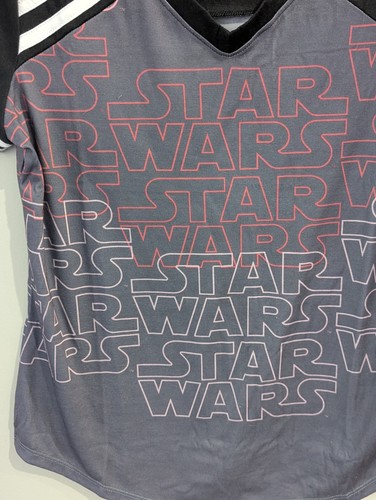 NWT Disney Parks Star Wars Logo AOP All Over Print V-Neck Juniors Women's Large - Picture 3 of 13