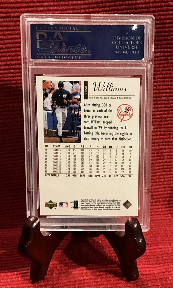 Bernie Williams - PSA 10 - POP 3 - 1999 SP Authentic #59  New York Yankees - Image 2 of 2