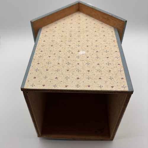 Handgefertigte quadratische Taschentuchbox aus Holz Vintage Cottagecore Grannycore *Mängel* - Bild 9 von 9