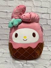 NWT Squishmallows 12" My Melody Ice Cream Waffle Cone Plush Hello Kitty