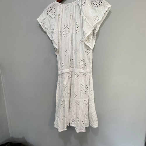 Blue Island Beach White Eyelet Dress Cover Up Summer Resortwear Size L - Bild 5 von 7