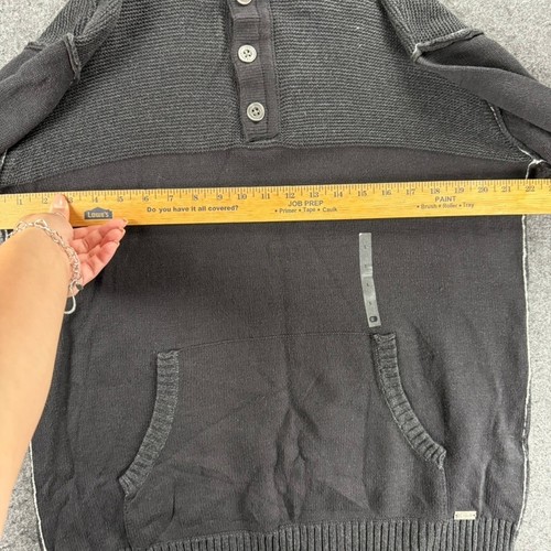 J.B. Holt The Lincoln schwarzer Herrenpullover mit Stehkragen und Tasche Large neu ohne Etikett - Bild 6 von 9