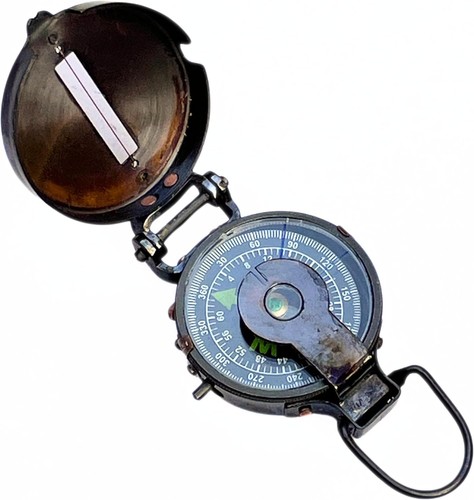 Brújula Lente Estilo Vintage Negra Militar Antigua Navegación Marina Artículo - Imagen 4 de 7