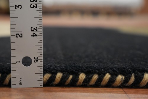 Modern Neutrals: Wavy Design Handmade Rug Wool Contemporary Carpet 4x6 - Picture 6 of 9