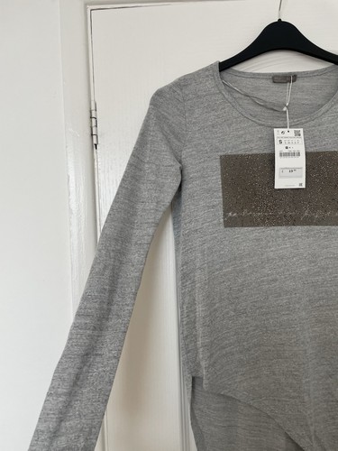 Zara B&W collection asymmetrical tunic gray Size s New with Tags - Picture 2 of 11
