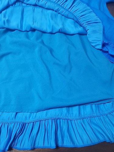 Skies Are Blue Curvy Anthropologie Size 1X Blue Tiered Ruffle Boho Bridal Shower - Picture 7 of 14