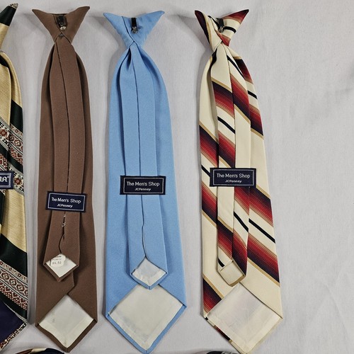Vintage Lot Of 13 1970s-80s Clip On Ties Damon Brittania JCPenney Neckties READ⬇ - Picture 9 of 14