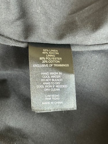 Camila Coelho Black Linen & Lace Sleeveless Top Size M NWT $249 Missing Button - Picture 6 of 7