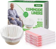 Commode Liners 120PCS Bedside Commode Liners Disposable-Portable Toilet Bags