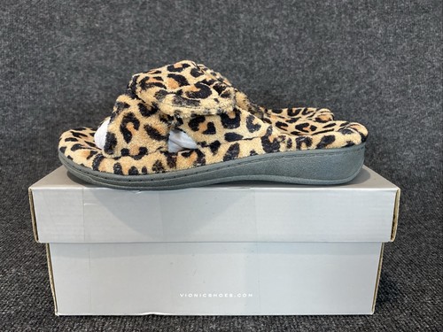 Vionic Relax Leopard Print Terry Slide Slippers Podiatrist Women's Size 6 NEW - Picture 2 of 7