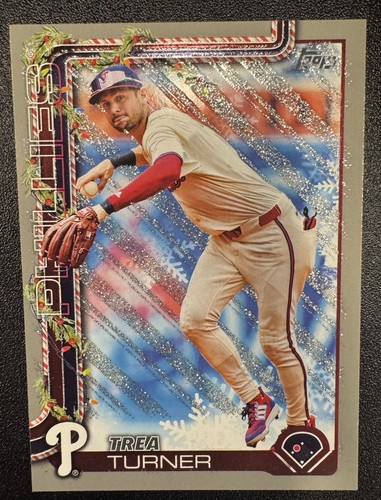 2025 Topps Holiday Trea Turner Gray Metallic Snowflake #H90 Phillies - Picture 1 of 2